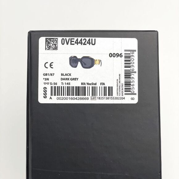 NEW Versace VE4424U GB1/87 MEDUSA BIGGIE Black Irregular Oversize Sunglasses - Picture 8 of 13